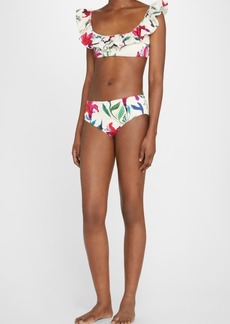 La DoubleJ Floral Ruffle Bikini Top