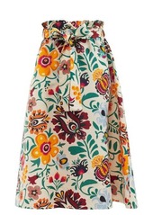 La DoubleJ Sardegna Selva-print cotton-poplin skirt
