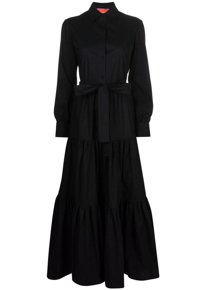 La Doublej long-sleeve tied-waist dress