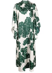 La Doublej Magnifico foliage-print silk dress
