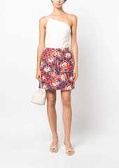 La Doublej Moonflower-print mini skirt