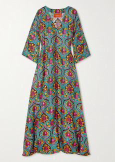 La Doublej Muumuu Printed Silk-twill Maxi Dress