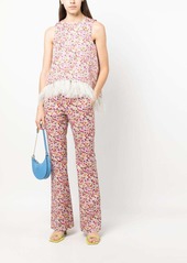 La Doublej Saturday floral-print flared trousers