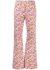 La Doublej Saturday floral-print flared trousers