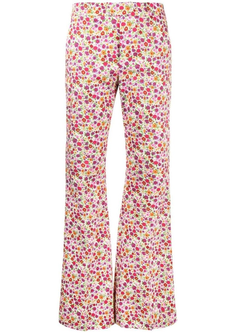 La Doublej Saturday floral-print flared trousers