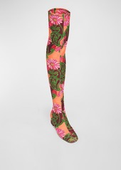 La Doublej Stretch Floral Over-The-Knee Boots