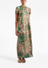 La Doublej Swing floral-print silk shirt dress