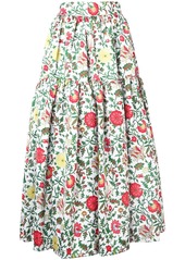 La Doublej tiered floral skirt