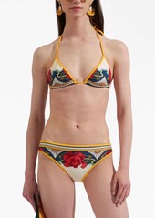 La Doublej tropical-print bikini top