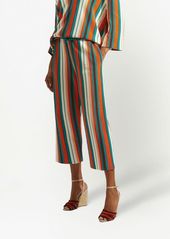 La Doublej vertical-stripe cropped trousers