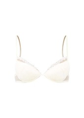 La Perla - Outset Embroidered-tulle Padded Bra - Womens - Ivory