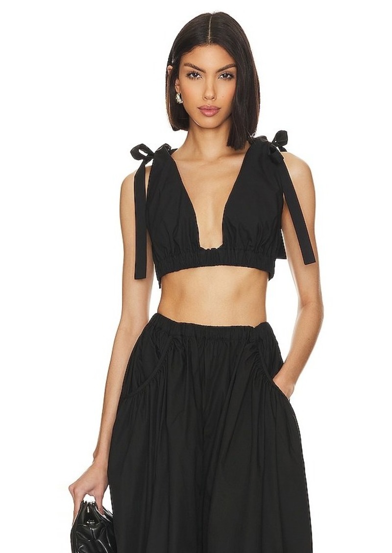 L'Academie Arman Poplin Crop Top