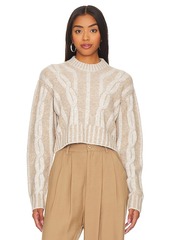 L'Academie Calah Cropped Cable Crew