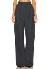 L'Academie The High Waist Pleated Plaid Trouser