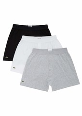 LACOSTE Men's Essentials Classic 3 Pack 100% Cotton Knit Boxers  XS