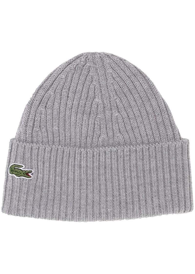 Lacoste Crocodile-patch wool beanie