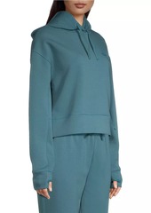 Lacoste Cropped Double-Fleece Hoodie