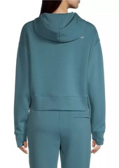 Lacoste Cropped Double-Fleece Hoodie