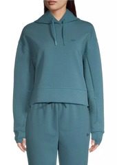 Lacoste Cropped Double-Fleece Hoodie