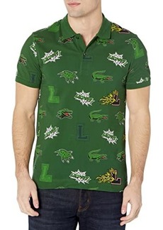 Lacoste Icon Heroes Short Sleeve Polo Shirt with All Over Patch Print