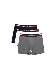 Lacoste - Mens Boxer Briefs Pack 3 French Flag Iconic Lifestyle Size:  Color: Navy Blue/White