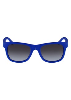 Lacoste 52mm Foldable Retro Frame Sunglasses in Matte Blue at Nordstrom Rack
