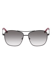 Lacoste 58mm Pilot Sunglasses in Shiny Black at Nordstrom Rack