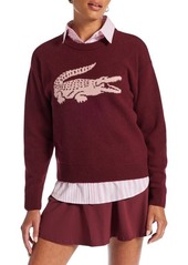 Lacoste Big Croc Cashmere & Wool Crewneck Sweater