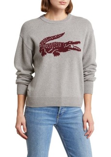 Lacoste Big Croc Cashmere & Wool Crewneck Sweater