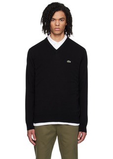 Lacoste Black V-Neck Sweater