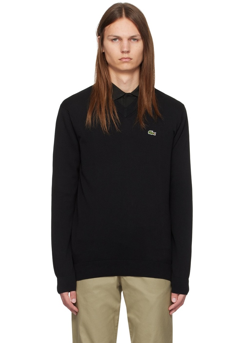 Lacoste Black V-Neck Sweater