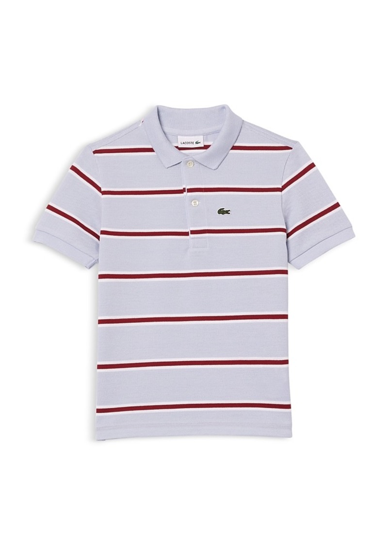 Lacoste Boys' Cotton Petit Pique Stripe Polo Shirt - Little Kid, Big Kid