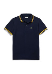 Lacoste Boys' Short Sleeve Ribbed Polo Shirt - Little Kid, Big Kid