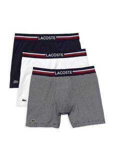 Lacoste Cotton Stretch Jersey Long Boxer Briefs, Pack of 3