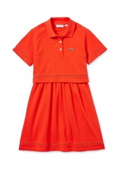 Lacoste Girls' Short-Sleeve Piqu� Polo Dress - Little Kid, Big Kid 