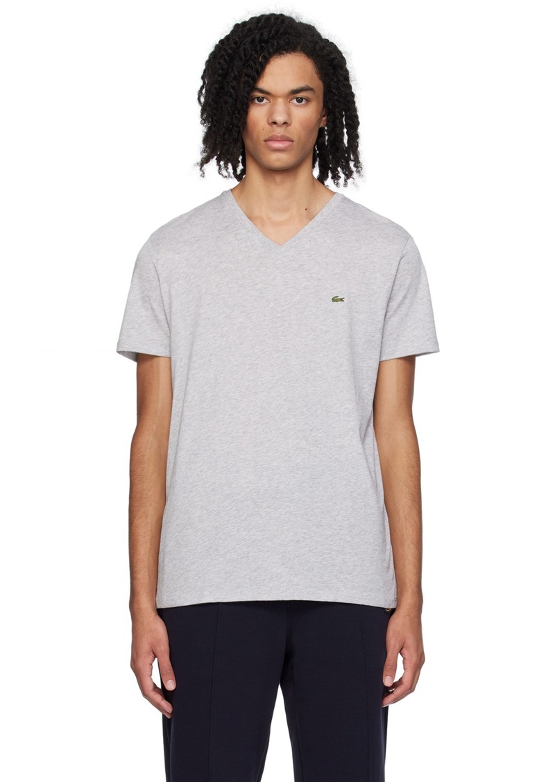 Lacoste Gray V-Neck T-Shirt