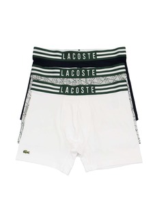 Lacoste mens 3-pack All Over Printed Singnature Branding Boxer Briefs Underwear   US
