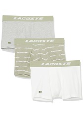 Lacoste Men's 3-Pack Boxer Shorts LYCHEN Khaki/Silver Chine
