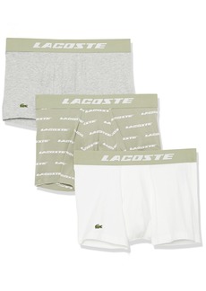 Lacoste Men's 3-Pack Boxer Shorts LYCHEN Khaki/Silver Chine