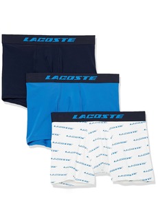 Lacoste Men's 3-Pack Regular Fit Boxer Shorts Kingdom/Navy Blue-White