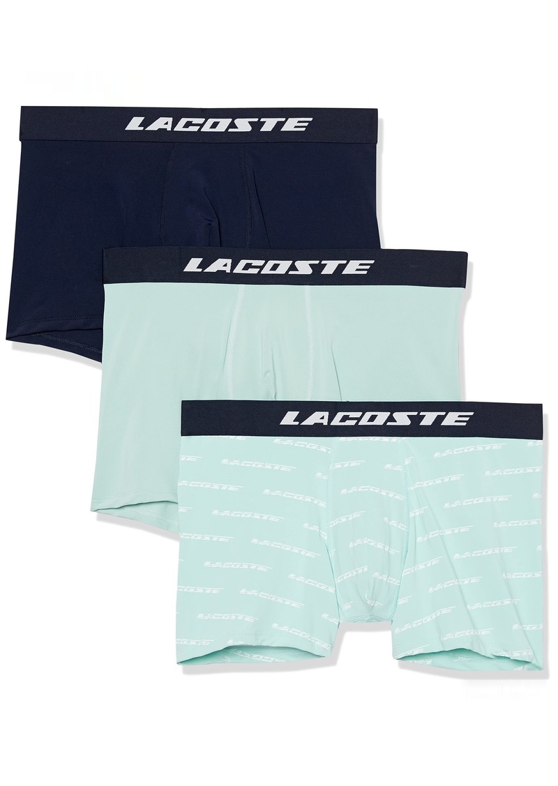 Lacoste Men's 3-Pack Regular Fit Boxer Shorts Pastille Mint/Navy Blue-I