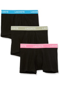 Lacoste Men's 3-Pack Regular Fit Boxers Black/Fiji-RESEDA Pink-LY