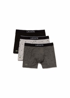 Lacoste Men's Casual All Over Croc 3 Pack Cotton Stretch Boxer Briefs