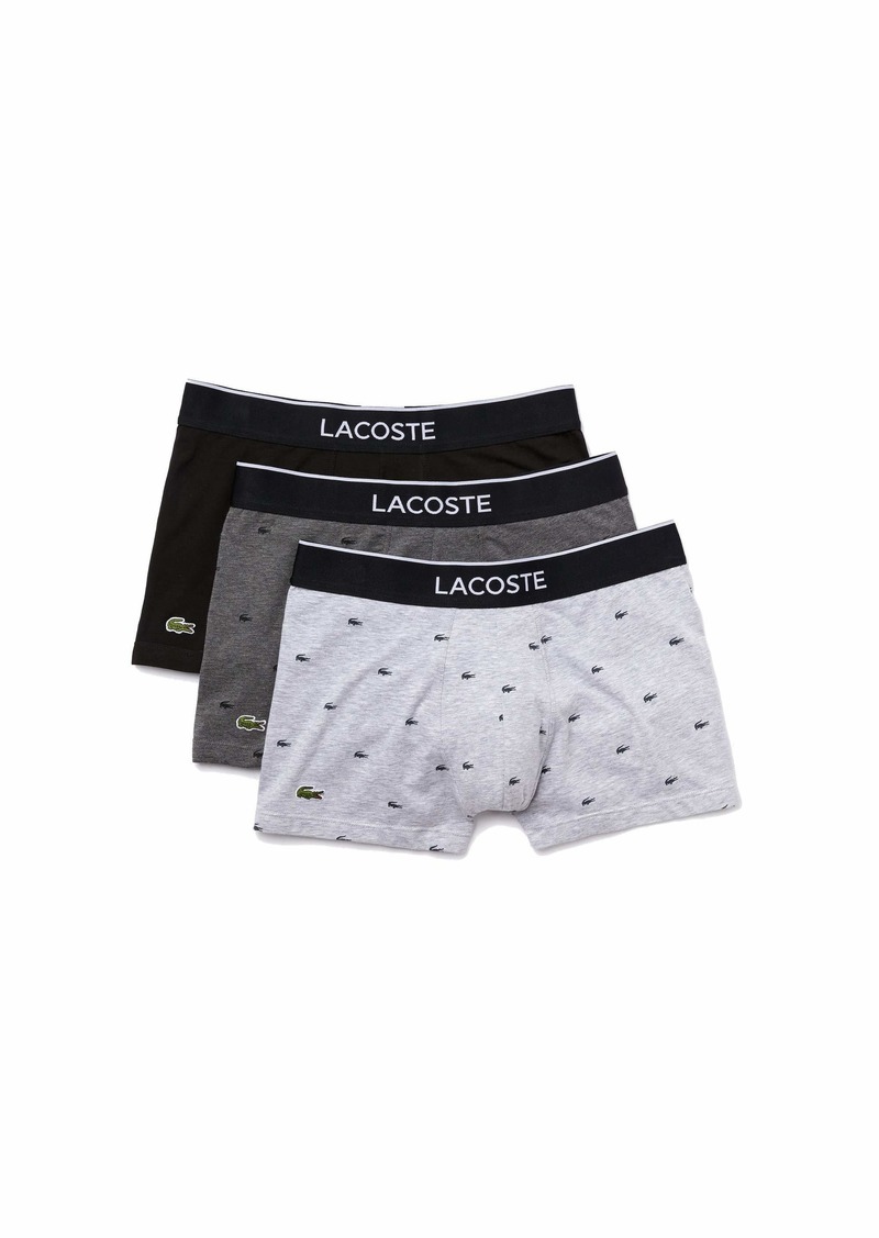 Lacoste Men's Casual Allover Croc 3 Pack Cotton Stretch Trunks