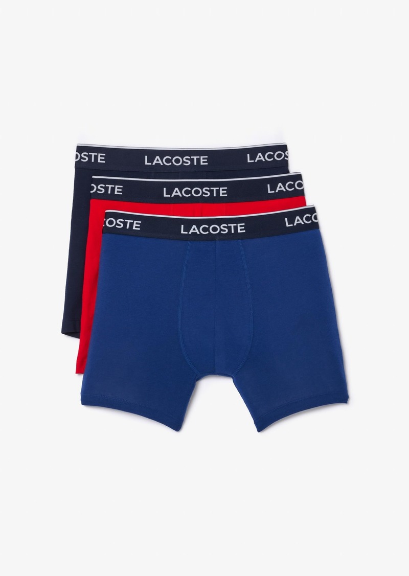 Lacoste Mens Casual Classic 3 Pack Cotton Stretch Boxer Briefs