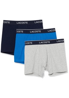 Lacoste mens Casual Classic 3 Pack Cotton Stretch Boxer Briefs Underwear   US
