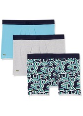 Lacoste mens Casual Fashion 3 Pack Cotton Stretch 1927 Graphic Boxer Briefs   US