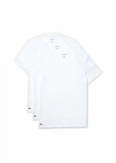 Lacoste mens Essentials 3 Pack 100% Cotton Regular Fit Crew Neck T-shirts Base Layer Top   US