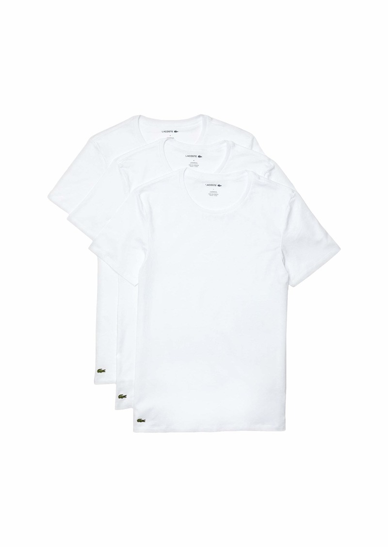 Lacoste mens Essentials 3 Pack 100% Cotton Slim Fit Crew Neck T-shirts Base Layer Top   US