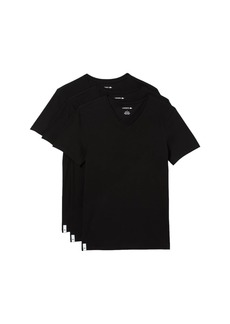Lacoste Men's Essentials 3 Pack 100% Cotton Slim Fit V-Neck T-Shirts black L